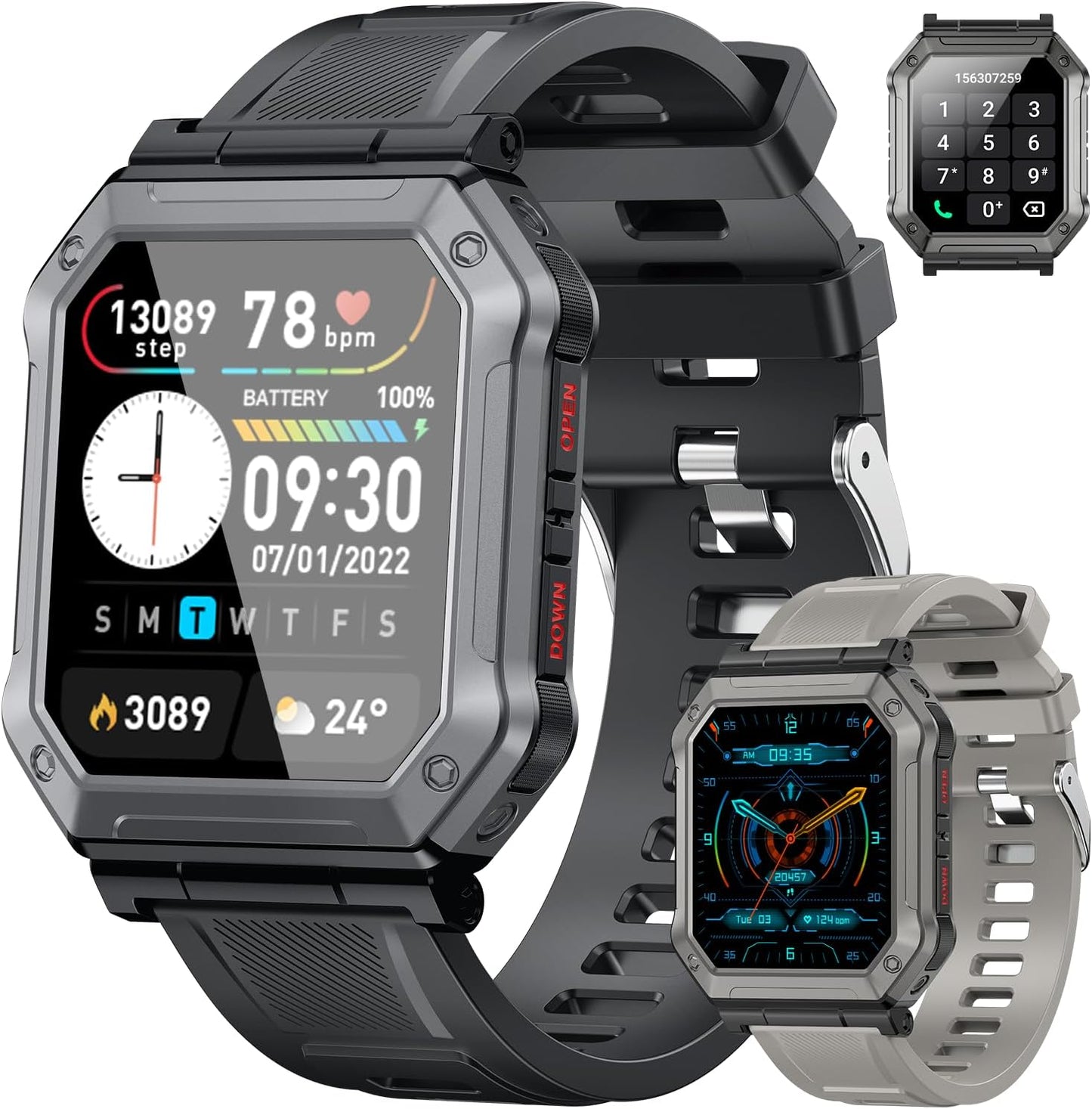 Smart Watch for Men Fitness Tracker with Heart Rate Monitor