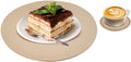 Set of 8 Faux Leather Gold Round Placemats and Coasters - Waterproof