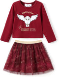 Harry Potter Girls Gryffindor Red Sweatshirt and Plaid Skirt Set