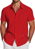 COOFANDY Men's Cuban Guayabera Short Sleeve Shirt (Style YHCQ)
