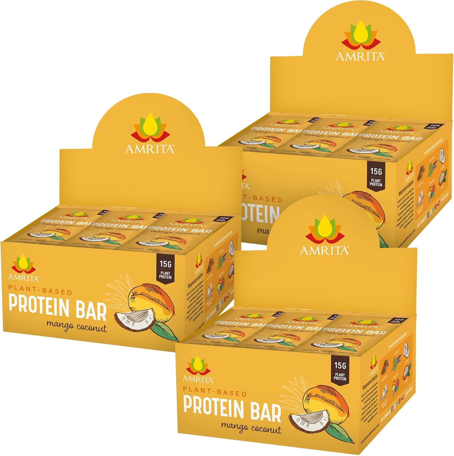 Nut Free Mango Coconut Vegan Protein Bars - Healthy Snacks