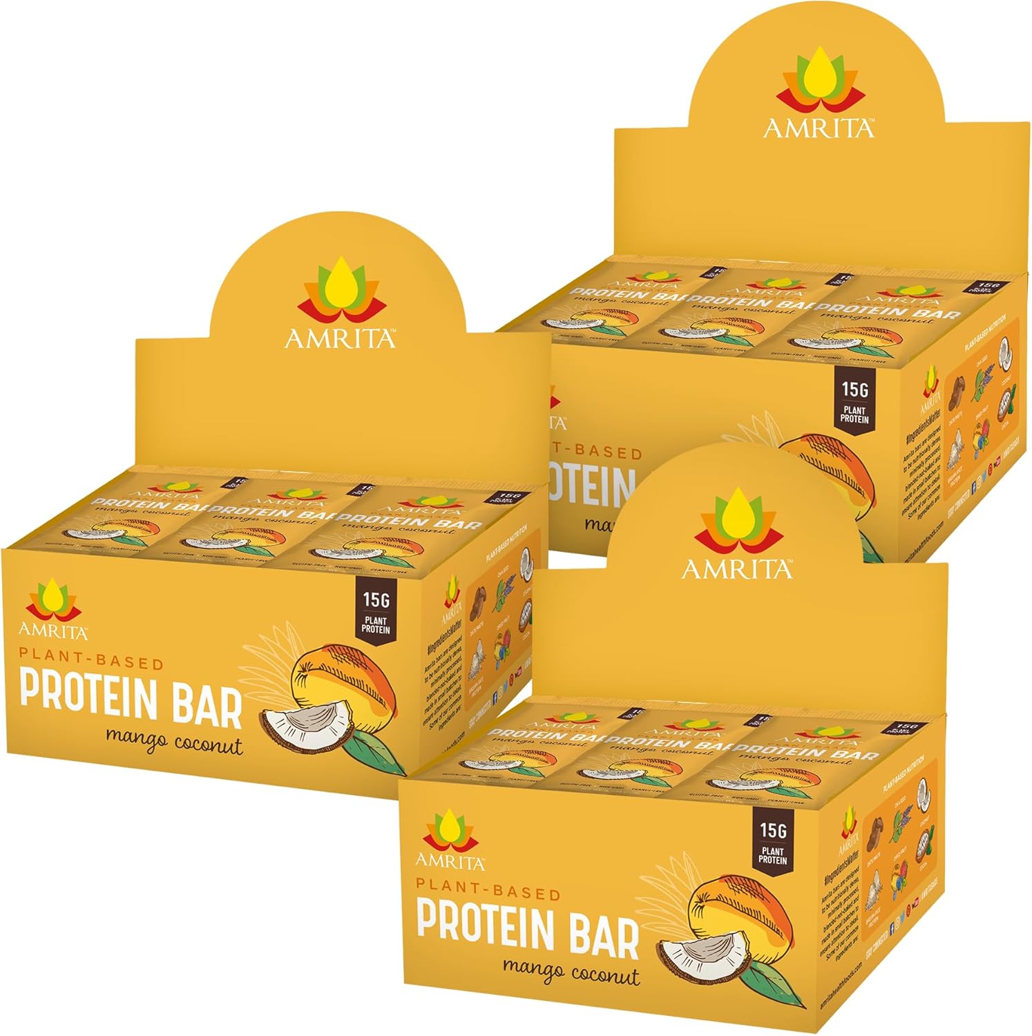 Nut Free Mango Coconut Vegan Protein Bars - Healthy Snacks