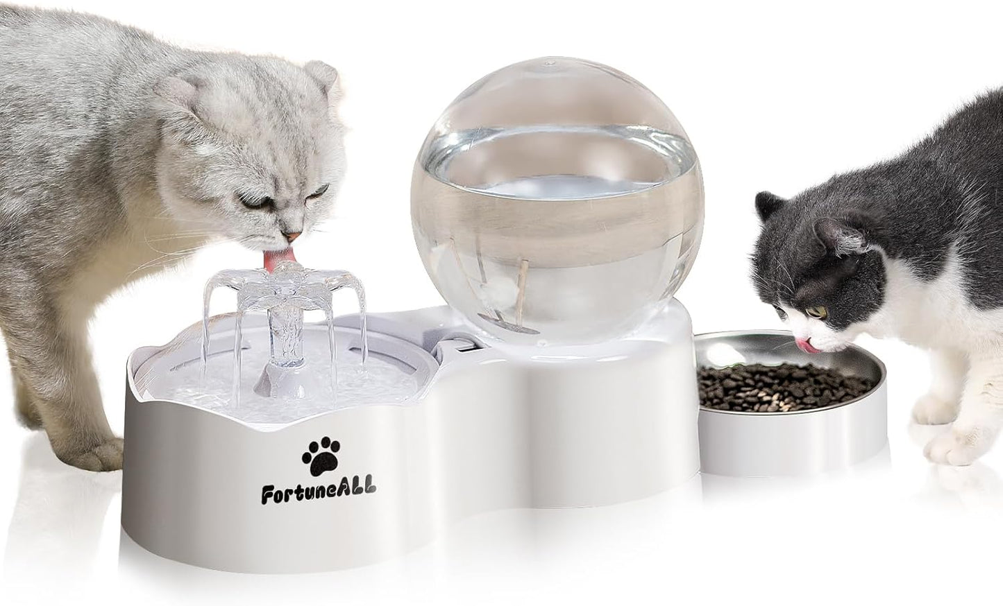 95oz Pet Fountain with Stainless Steel Tray for Cats and Dogs