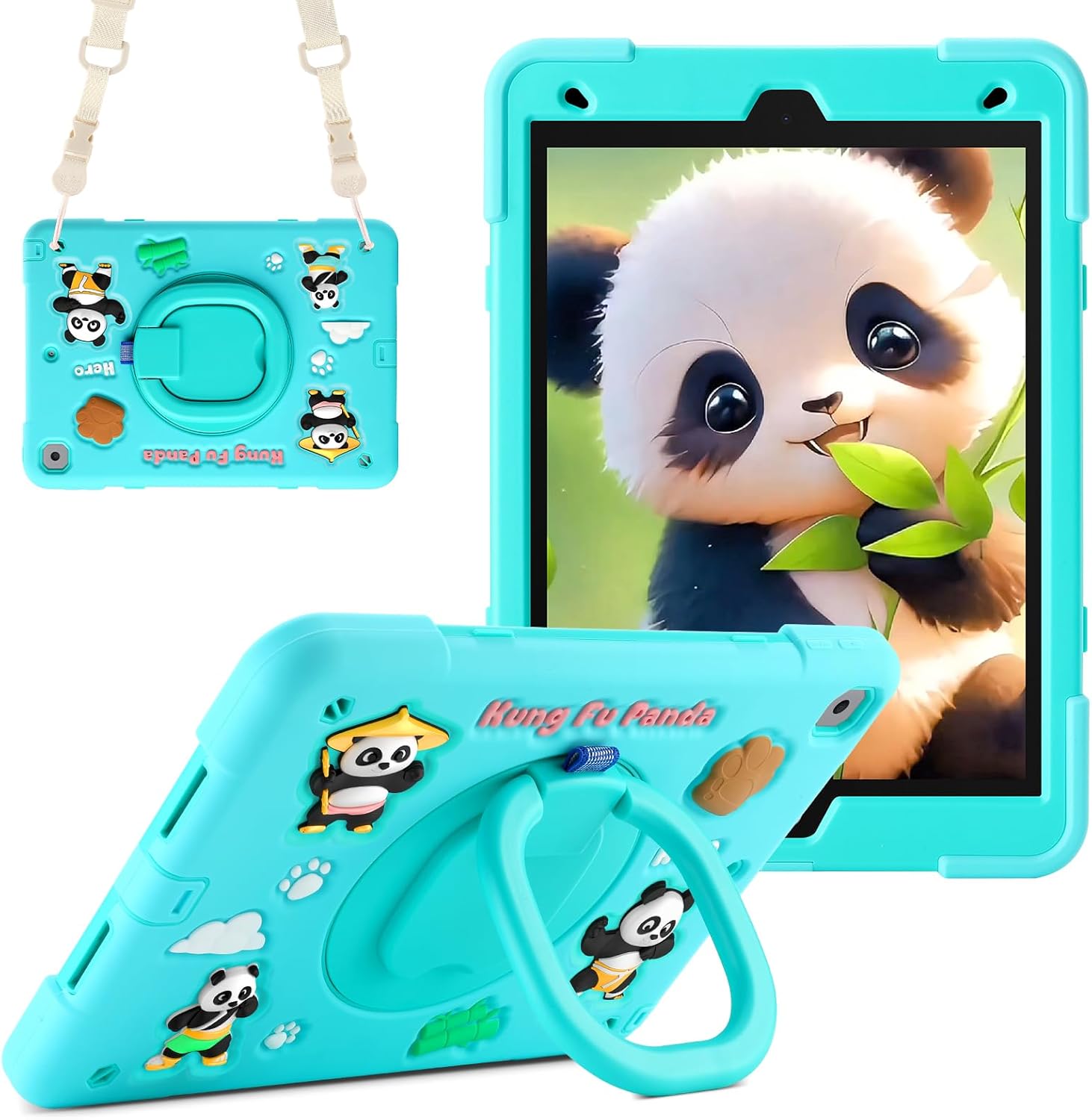 YVYI iPad 9th/8th/7th Gen Case with Cute Panda Design