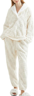 Lentta Women's Cozy Fleece Pajama Set for Winter Comfort