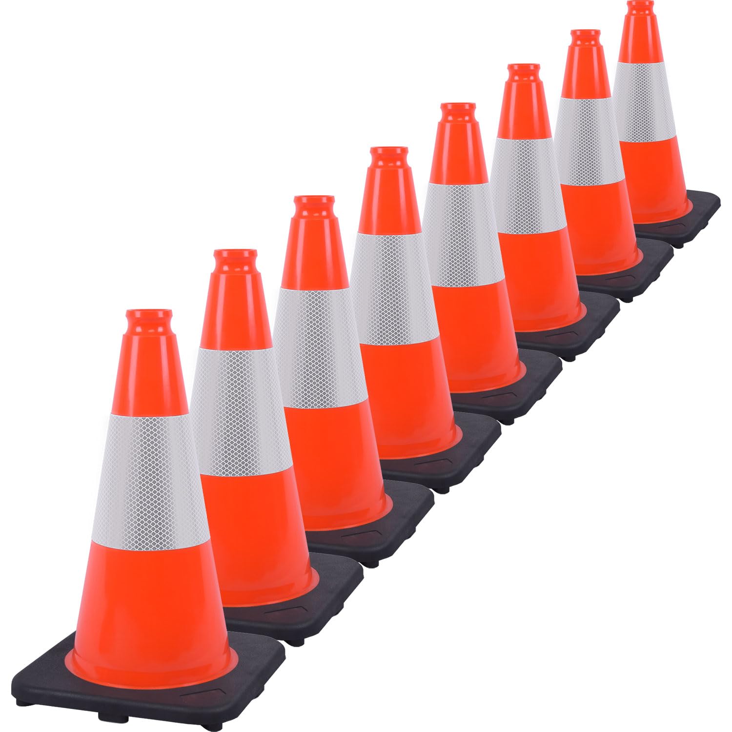 Fluorescent Orange/Green PVC Traffic Cones for Safety Use