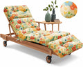 Daisy Pattern Outdoor Chaise Lounge Cushion 75.1 x 22.8 x 4.7 in