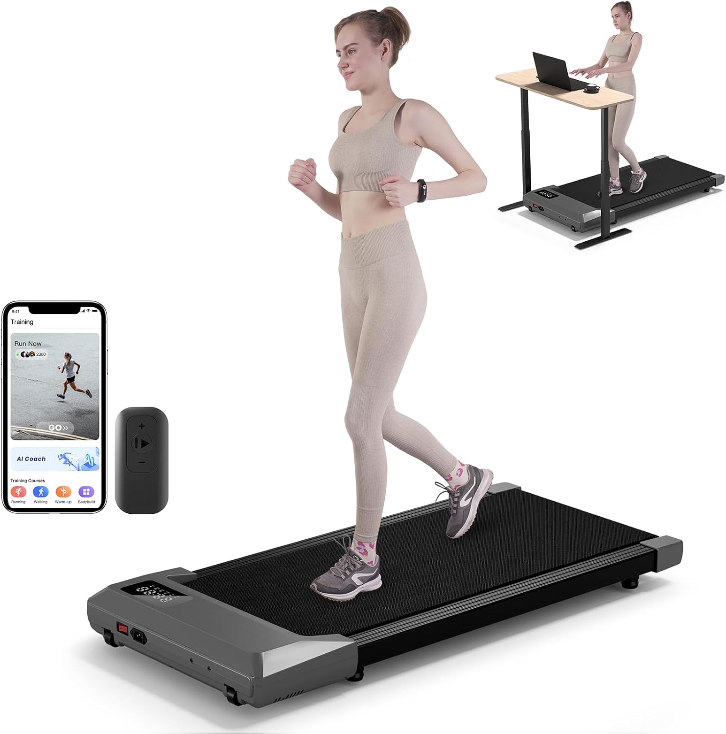 DeerRun 2025 Upgrade Walking Pad - Smart Under Desk Treadmill