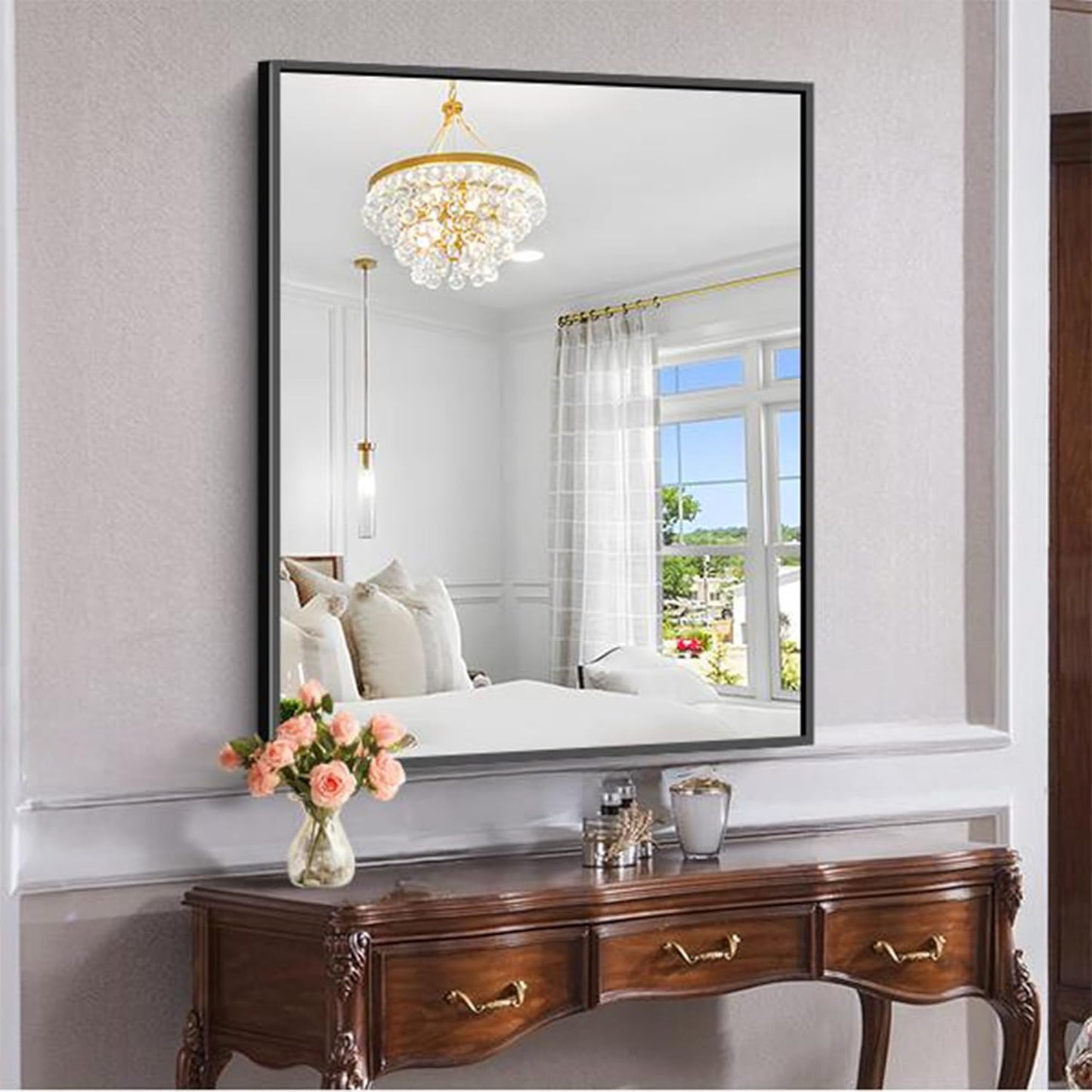 KOCUUY Black Bathroom Mirror 30x36 Inch for Modern Spaces