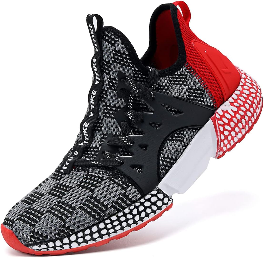 WETIKE Boy's Mesh Slip-On Lightweight Running Sneakers for Kids
