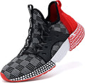 Boy's Mesh Slip On Running Sneakers in Black - Lightweight