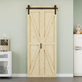 36 in x 84 in K Shape Spruce Bi-fold Barn Door - Space Saving