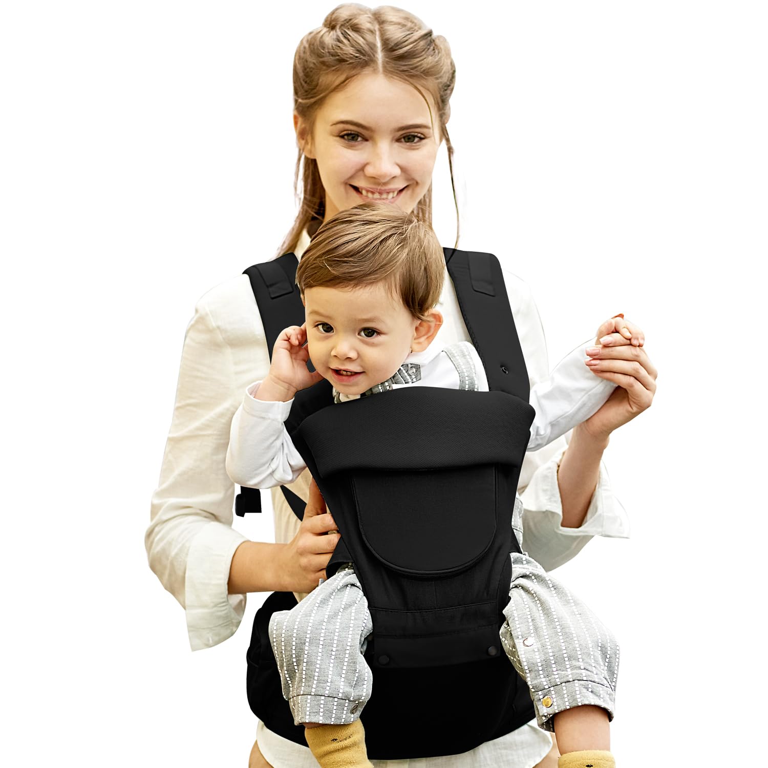 Baby Carrier with Hip Seat for Newborn to Toddler Comfort