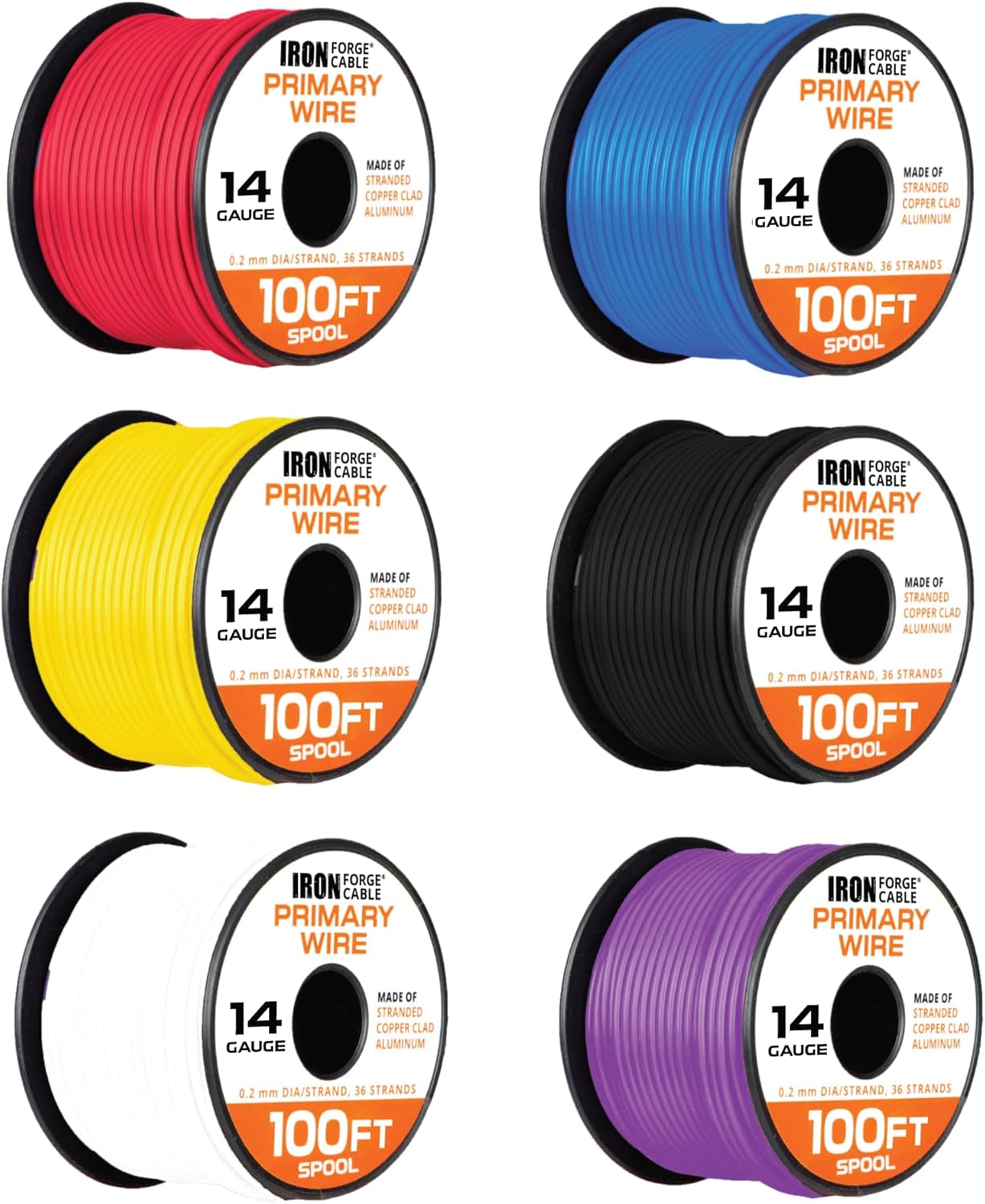 Iron Forge Cable 14 Gauge Primary Automotive Wire Assortment Pack