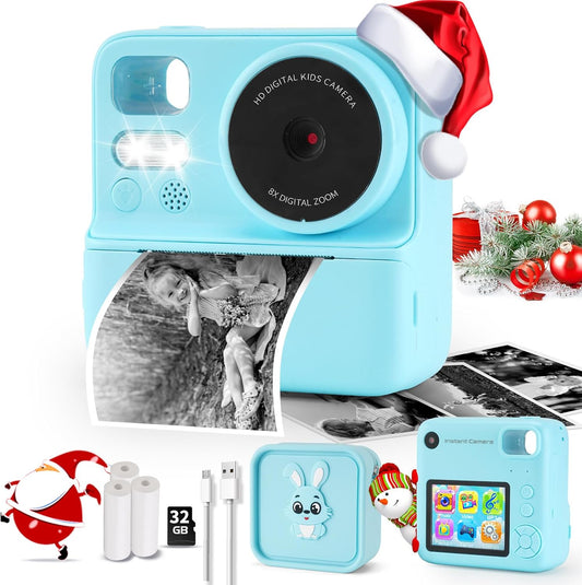 Instant Print Camera for Kids with 2.8 Inch Screen Fun