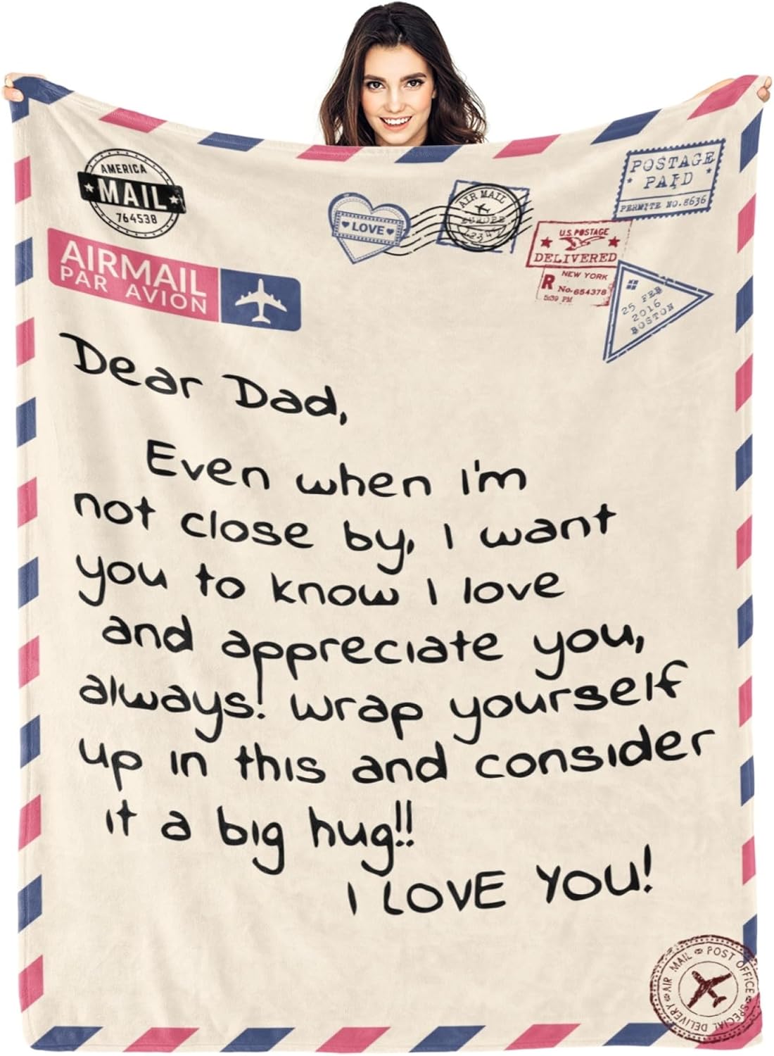 Fathers Day Blanket from Wife Daughter Son for Dad's Comfort