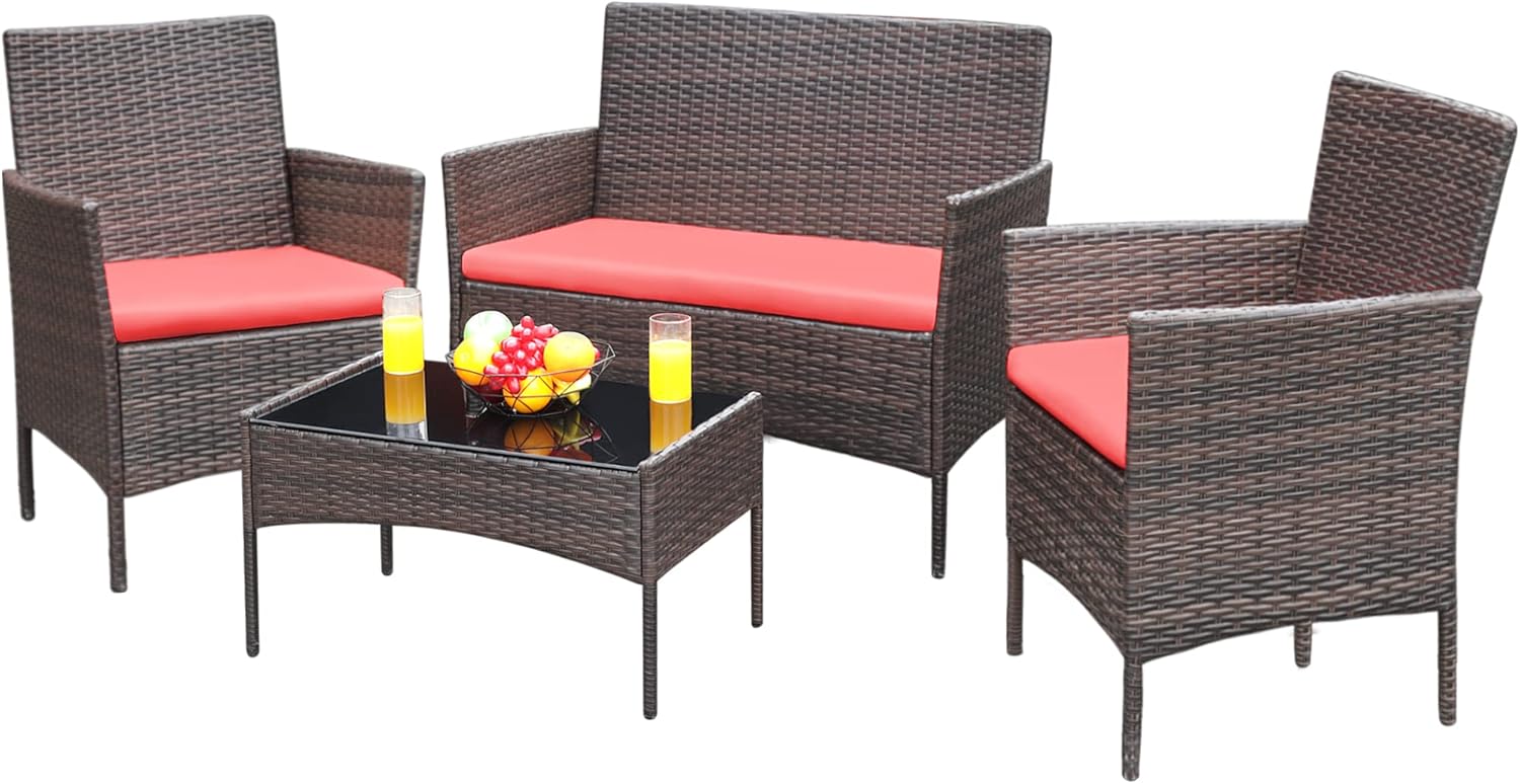 Greesum Patio Furniture 4 Pieces Set for Outdoor Relaxation