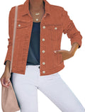 luvamia Women's Stretch Fitted Denim Jacket - Lightweight Everyday