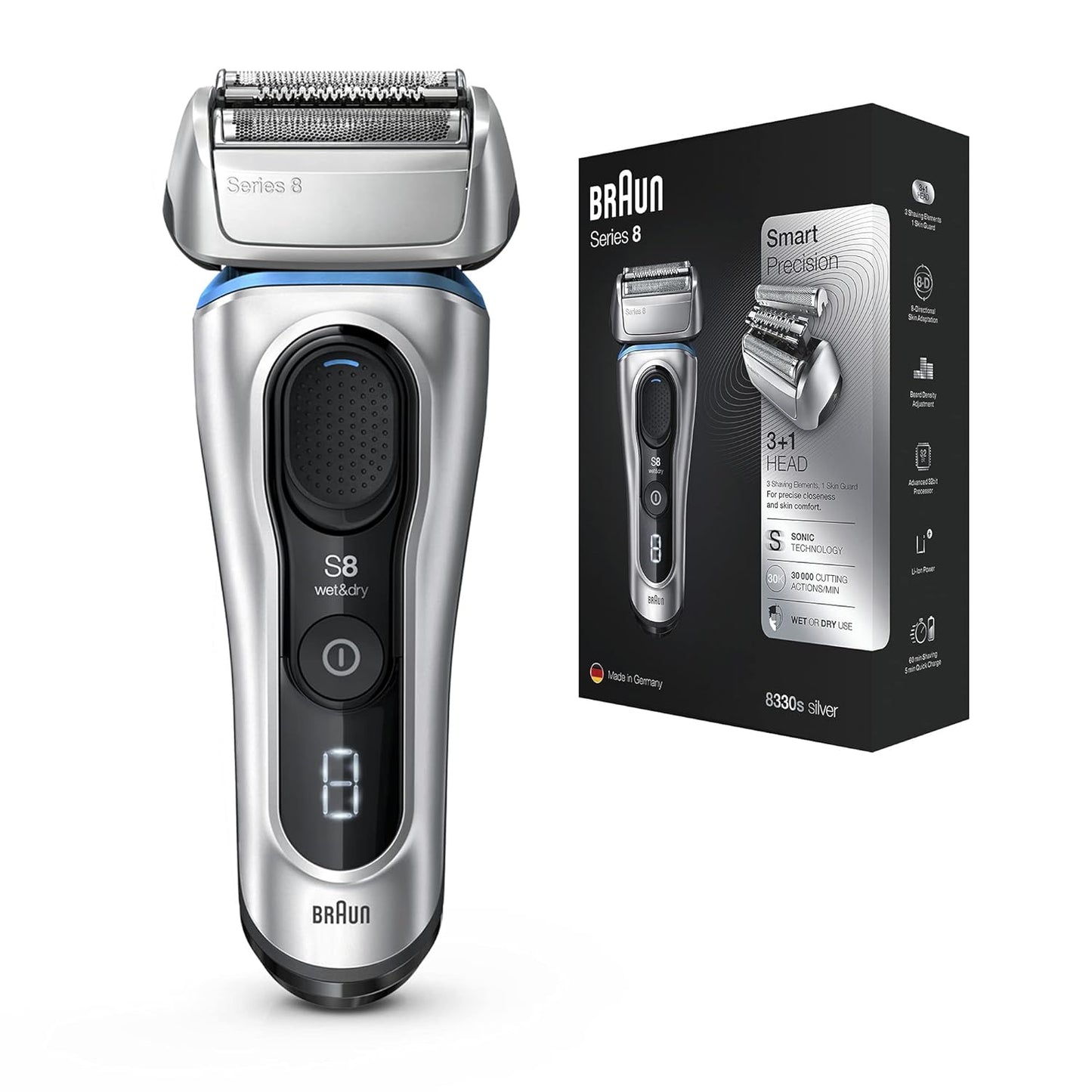 Braun Series 8 8330s Electric Shaver for Men - Rechargeable Razor