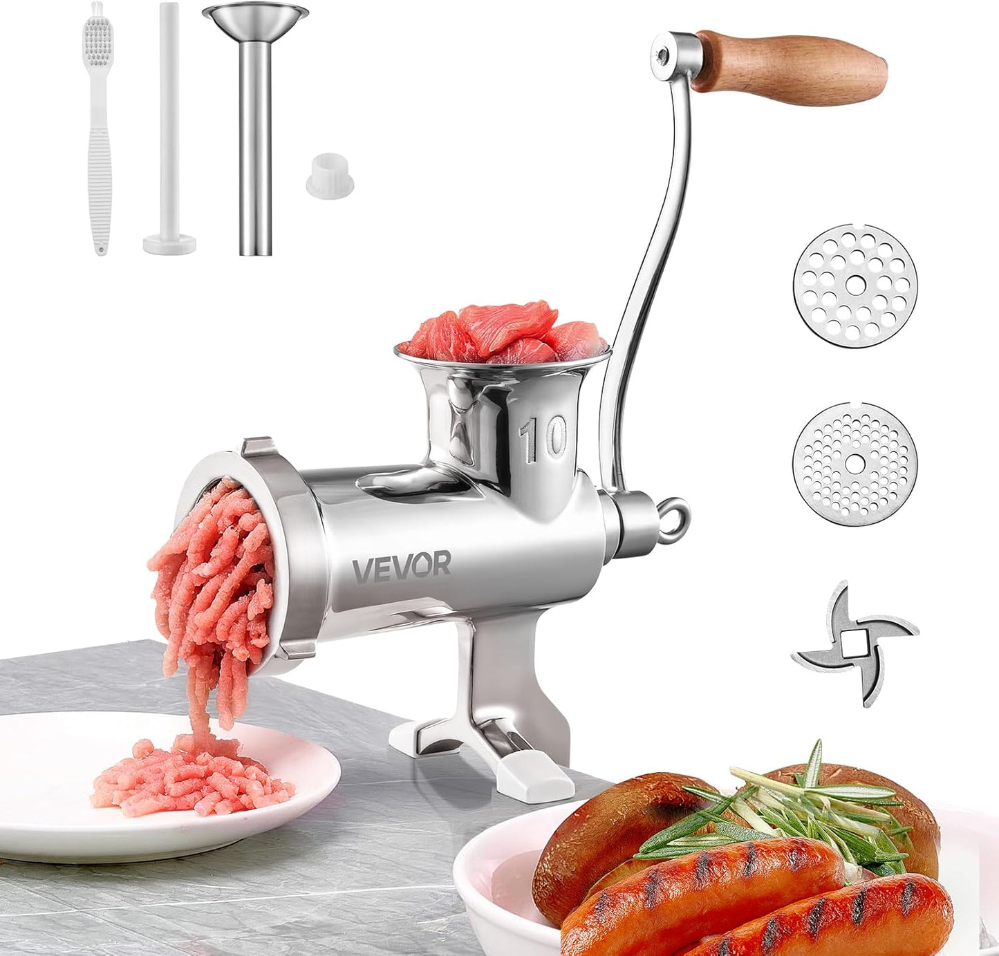 VEVOR Manual Stainless Steel Meat Grinder for Home Kitchen Use