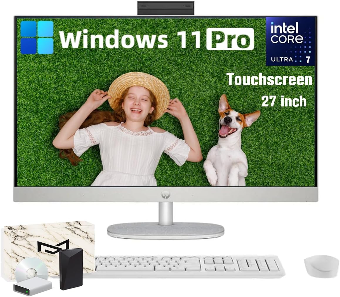 HP All-in-One Computer - 27ft FHD Touchscreen Desktop