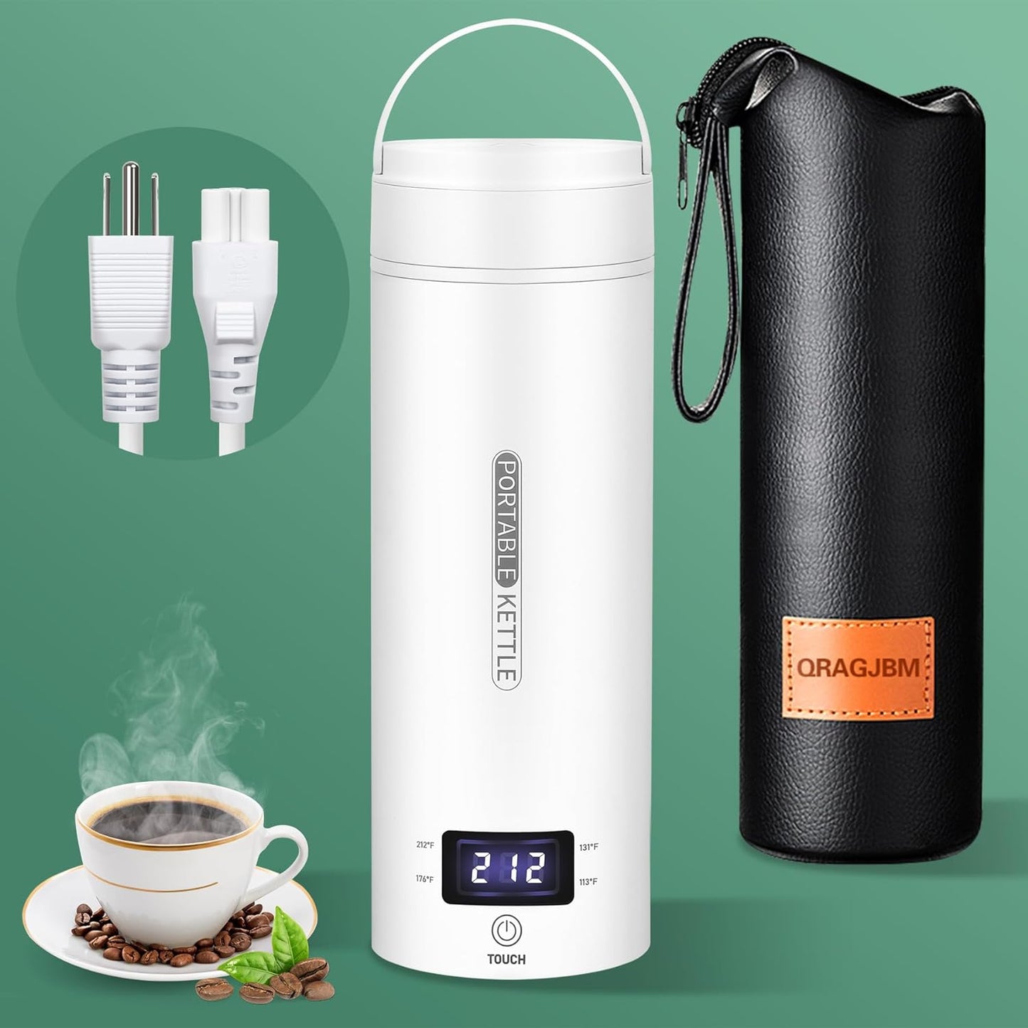 Portable Electric Kettle: 4 Temp Control, Safe & Stylish! 