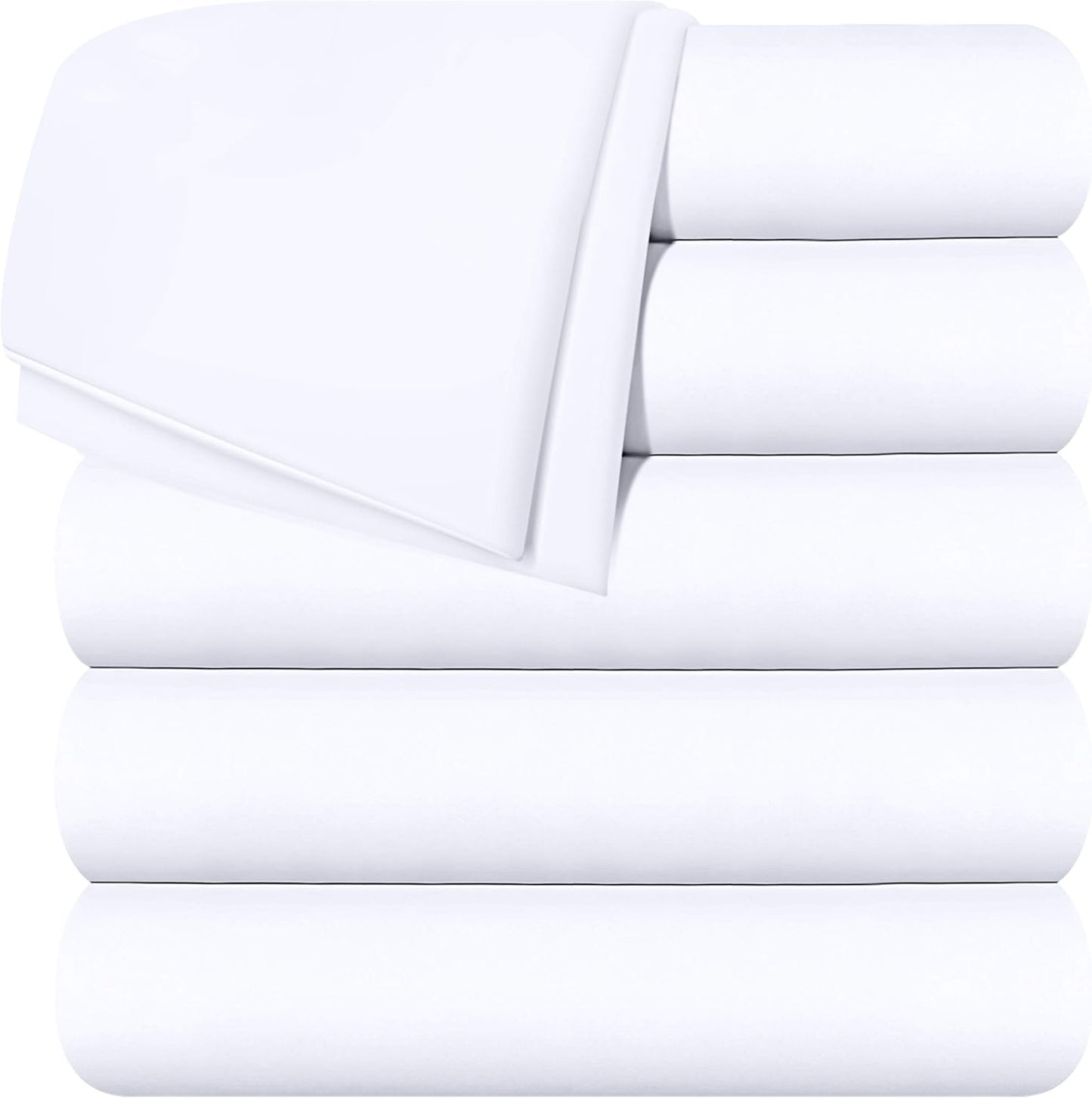 Utopia Bedding Flat Sheets Pack of 6 Soft Microfiber Twin Size