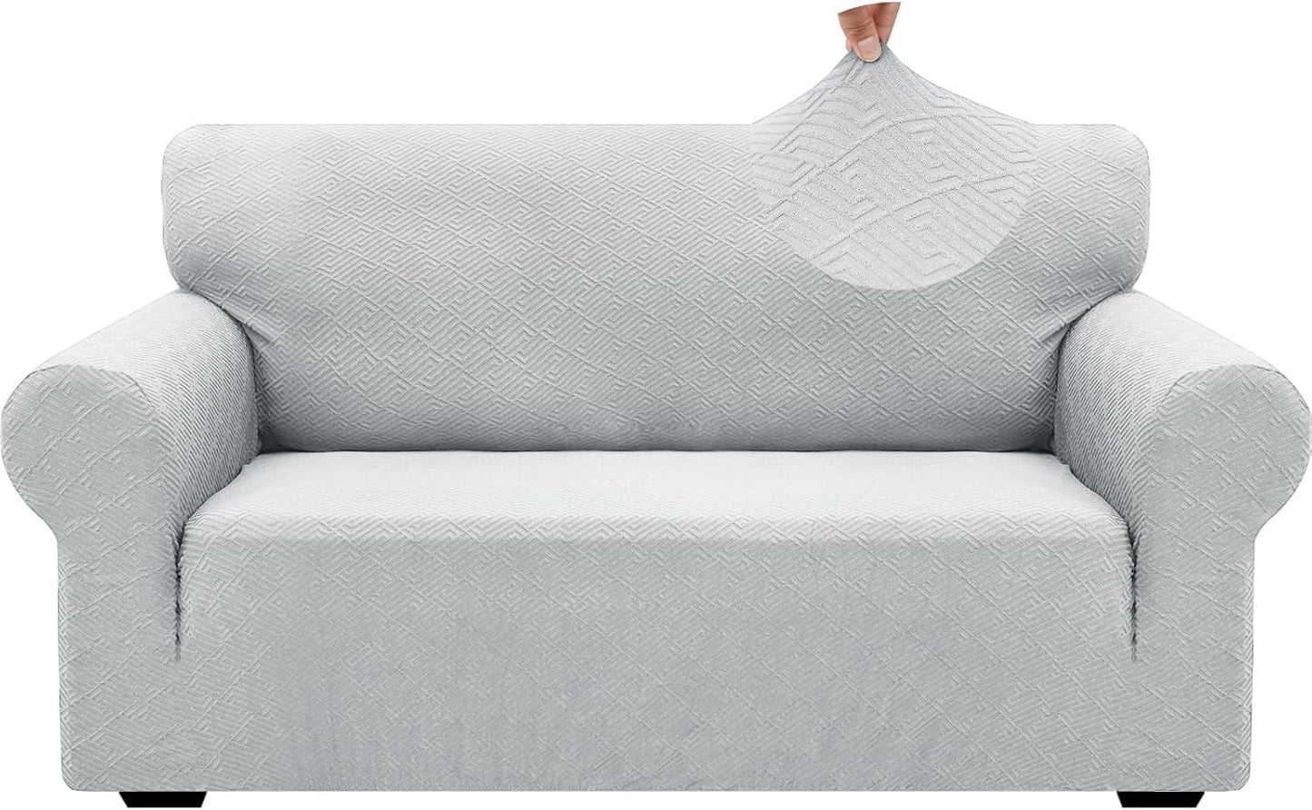 High Stretch Loveseat Slipcover for Pets by ZNSAYOTX - Silver Grey