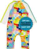 SwimZip Girls' Long-Sleeve UPF 50+ Swimsuit for Baby, Toddler & Little