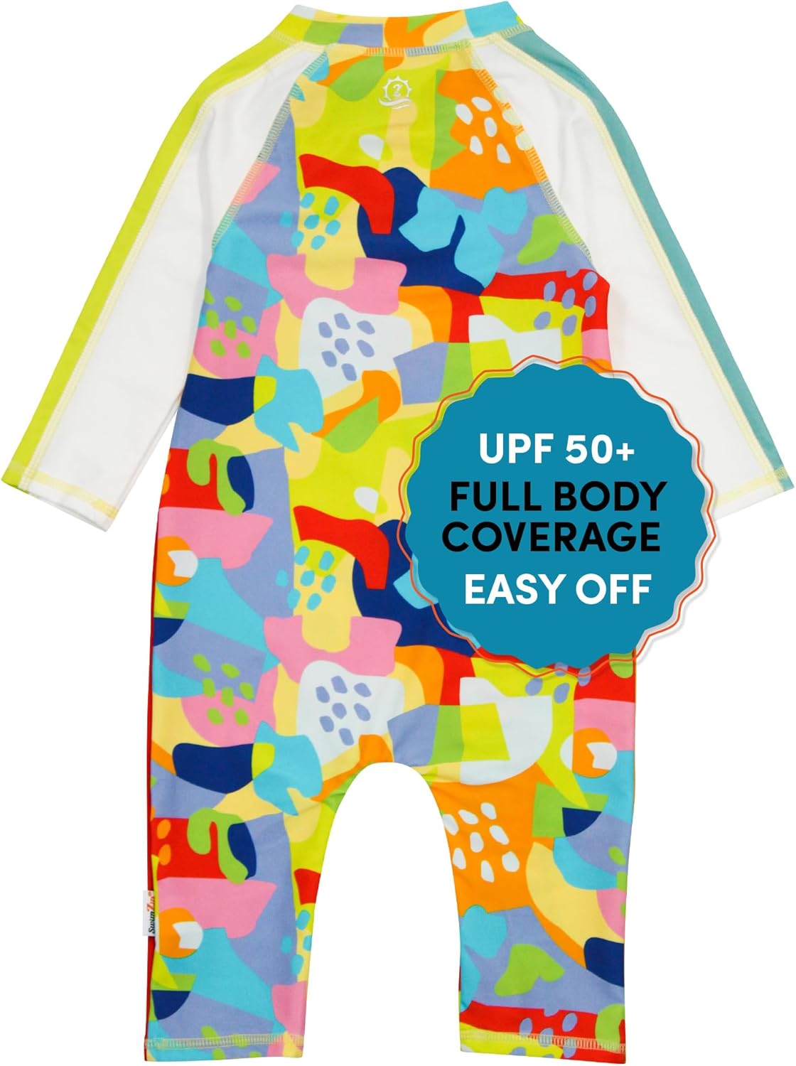 SwimZip Girls' Long-Sleeve UPF 50+ Swimsuit for Sun Safety