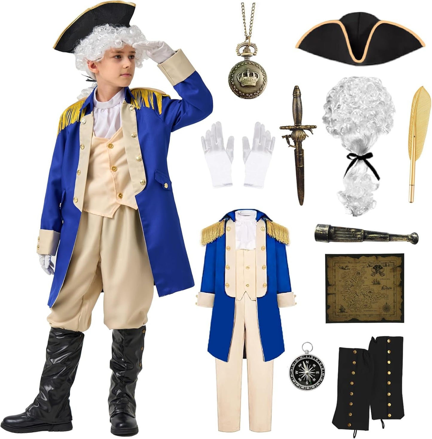 George Washington Costume for Kids - Colonial Boys Outfit