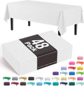 White Tablecloths for Rectangle Tables 48 Pack - Disposable 54in x