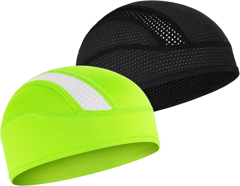 3Pcs Cycling Skull Cap With Visor - Cooling Under Helmet Liner For Men & Women, Summer Running & Bike-1207859