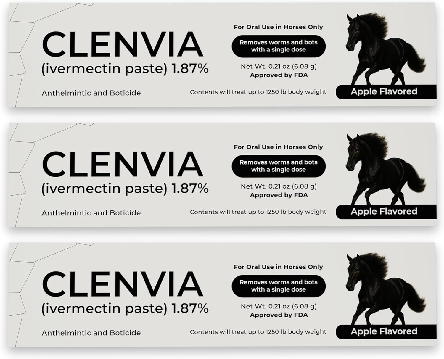Horse Paste 1.87% Apple Flavored Wormer for Equine Care