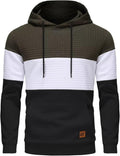 Yundobop Men's Pullover Hoodies Plaid Jacquard - Casual Warmth