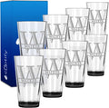 Personalized Beer Glasses Set of 8 Engraved Black 16oz Pint Glasses