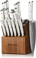 Knife Set Emojoy 18-Piece Kitchen Knife Set With Wooden Block