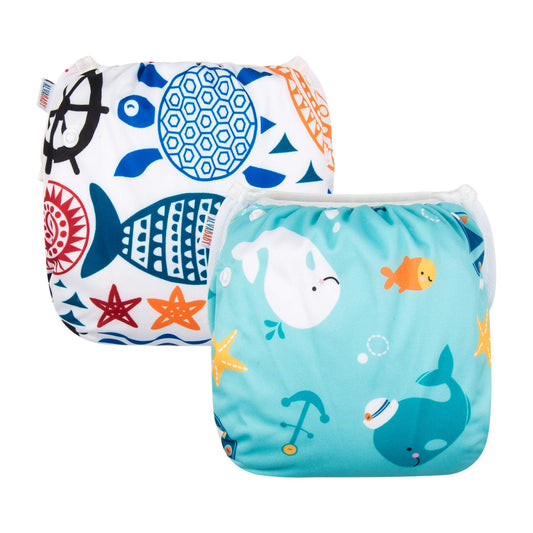 Reusable Large Swim Diapers for Baby Boys - 2pcs Pack by ALVA