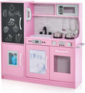 HONEY JOY Pink Kids Kitchen Playset for Creative Pretend Play