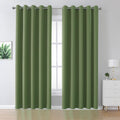 Grommet Curtains Sage Green 90 in Length - Room Darkening Panels