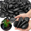 Black River Rocks Large Polished Black Pebbles 1-2 in - 15 lb bag