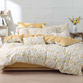 Natural Cotton 3pcs Floral Comforter Set King Size - Reversible