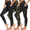 3 Packs Leggings with Pockets for Women - High Waisted (Style 5ZL2)