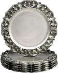 13ft Antique Silver Charger Plates Set of 6 - Elegant Table Decor