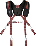 LAUTUS Leather Padded Tool Belt Suspenders for Heavy Duty Use