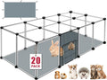 20 Panels Small Animals Playpen 48in x 24in x 16in - Transparent