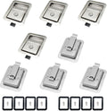 8 Pack Stainless Door Lock Heavy Duty Flush Mount Handle Latch