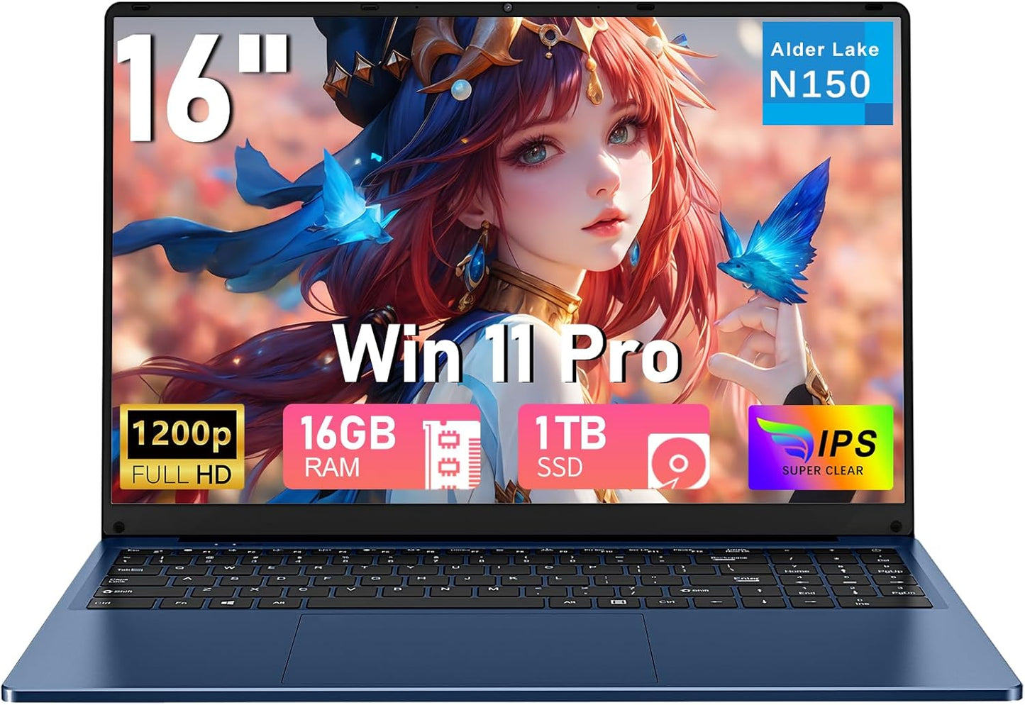 Gaming Laptop Computer with 16 Inch FHD Display and 1TB SSD