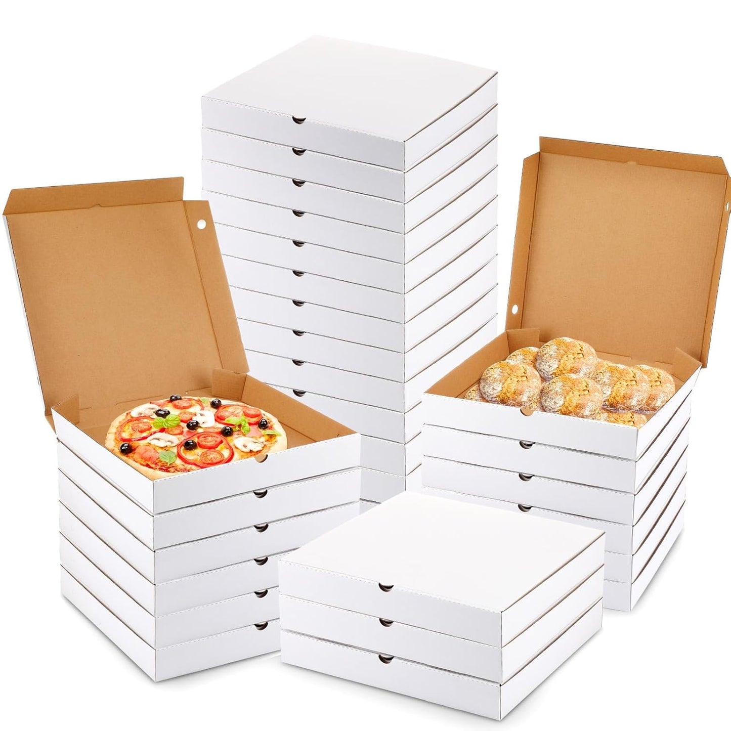PerKoop 100 Pcs Pizza Boxes Bulk for Takeout and Bakery Needs