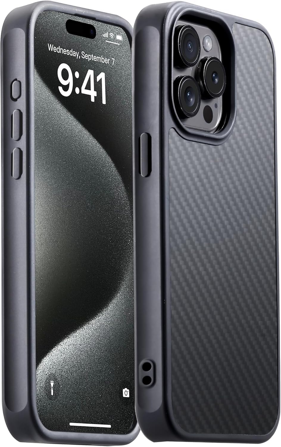 iPhone 14 Pro Case Carbon Fiber Military-Grade Drop Cover